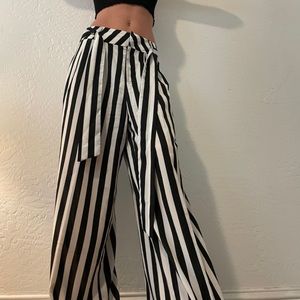 Black and white striped pants size 10